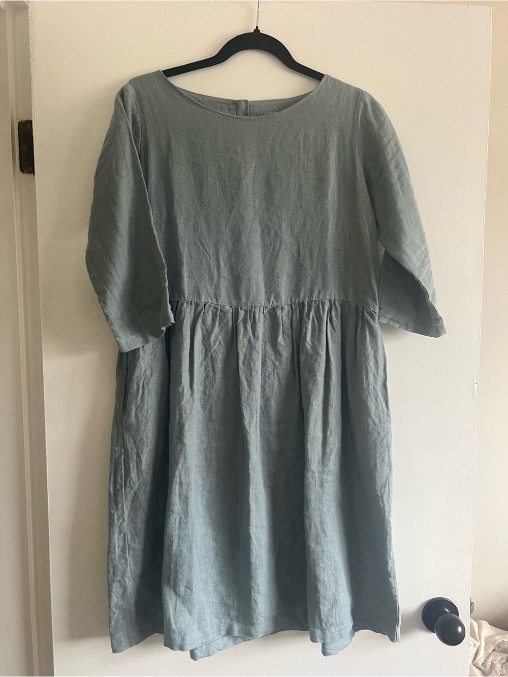 Simply grey linen dress